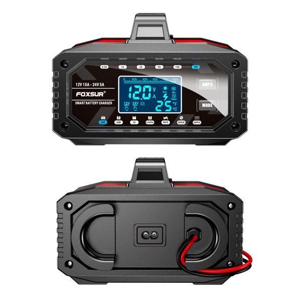 Зарядний імпульсний автомобільний пристрій Foxsur FAC-150 12-24v 0,5-15А 355 фото