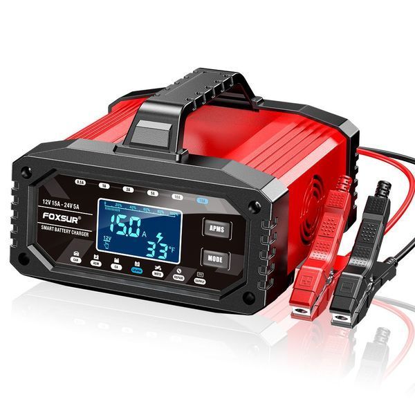Зарядний імпульсний автомобільний пристрій Foxsur FAC-150 12-24v 0,5-15А 355 фото