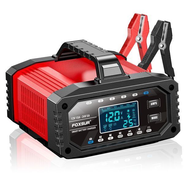 Зарядний імпульсний автомобільний пристрій Foxsur FAC-150 12-24v 0,5-15А 355 фото