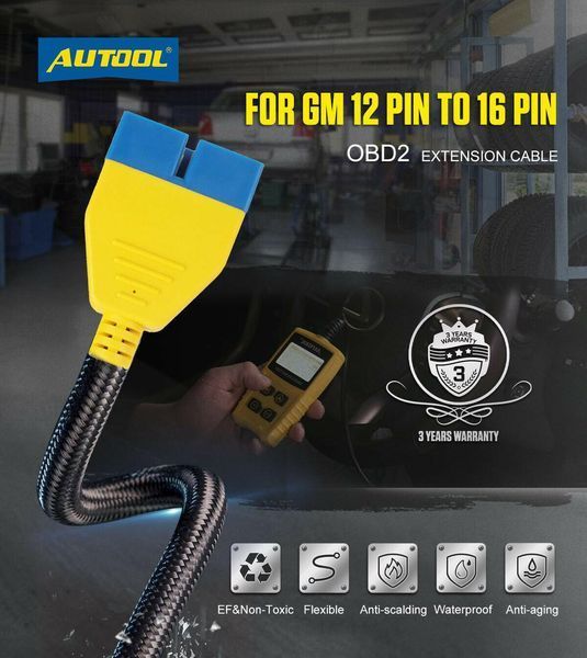Перехідник для діагностики авто Autool GM12 12pin (OBDI, OBD1) на OBD2 16pin (ВАЗ, Daewoo) 444 фото